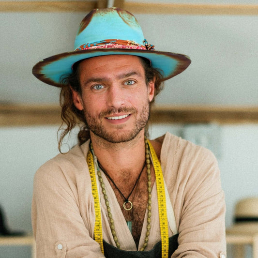Caldera – Burnt Edge Fedora in Aqua Blue - Ruediger Hats