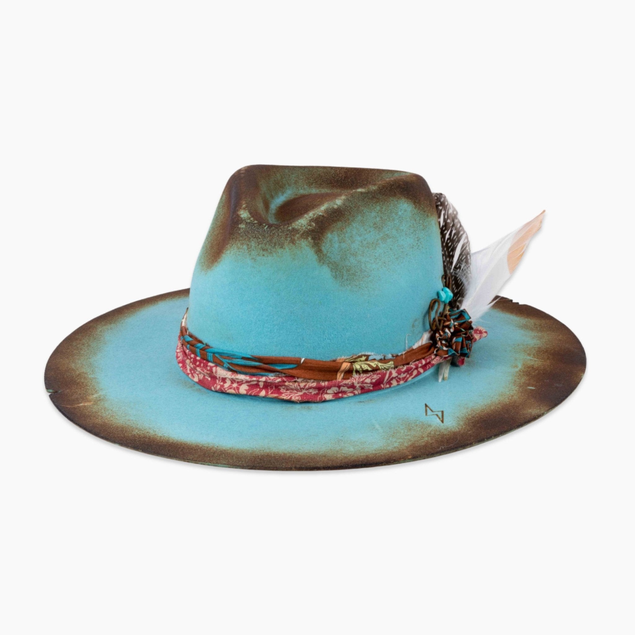 Caldera – Burnt Edge Fedora in Aqua Blue – Ruediger Hats display picture 1