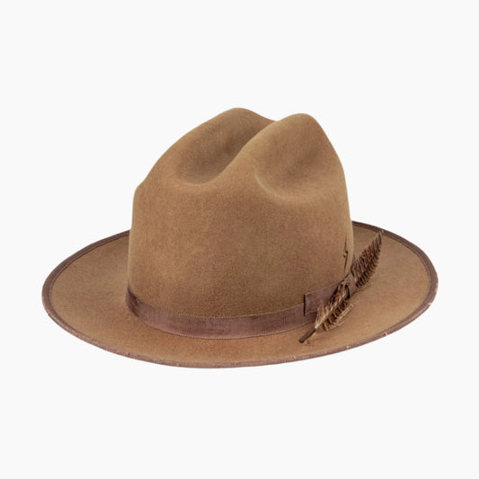 Duke - Handcrafted Distressed Vintage Western Fedora - Ruediger Hats