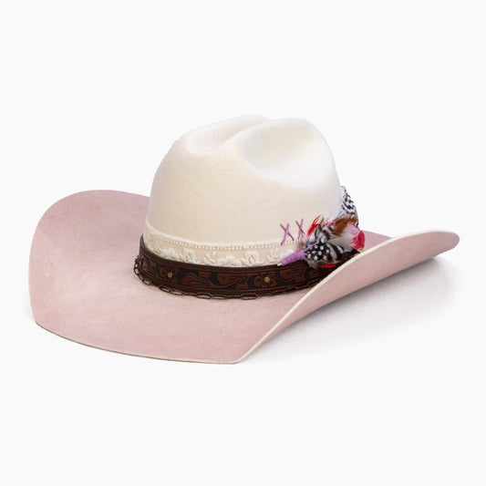 Dustrose – Handcrafted Western Ivory Blush Hat - Ruediger Hats