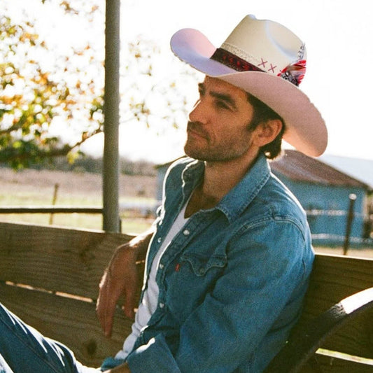 Dustrose – Handcrafted Western Ivory Blush Hat - Ruediger Hats