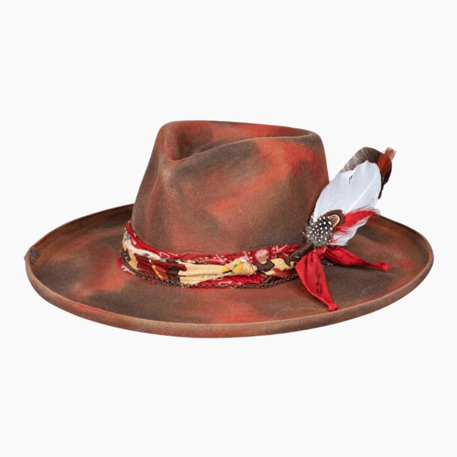 Vintage Astre Rusty Red wool Hat with Feather Amazon.com: Traditional German Bavarian Red Felt Fedora for  main image 4