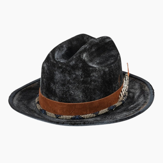 Hayes - Distressed Finish Lightning Sign Vintage City Western Hat - Ruediger Hats