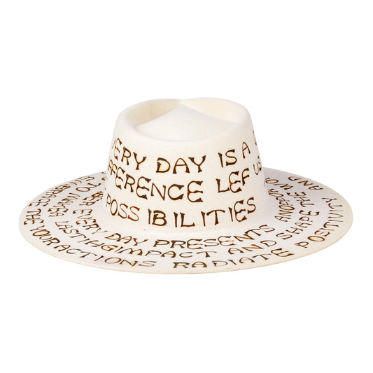 Manifest - Handwritten Lettering Wool Felt Fedora Hat - Ruediger Hats