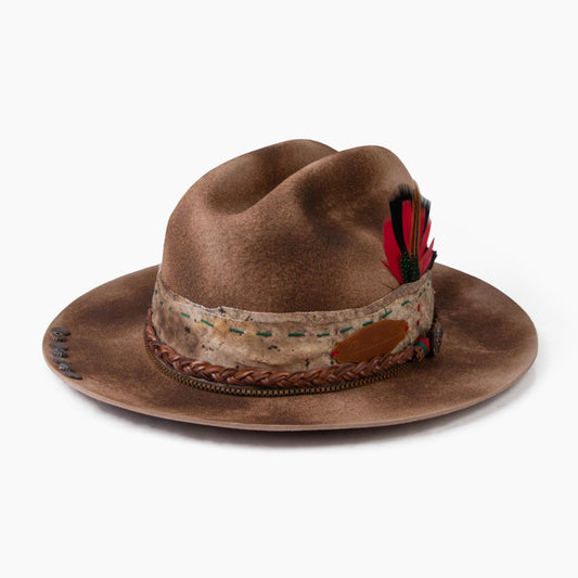 Talisman – Distressed Wide Brim Western Fedora - Ruediger Hats