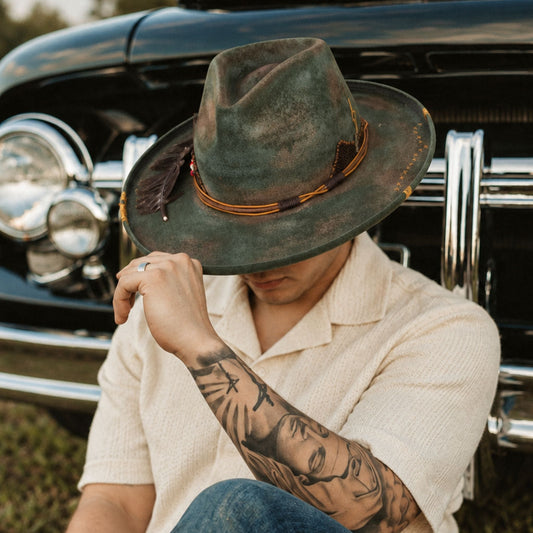 Timberline – Silk-Lined Forest Green Western Fedora - Ruediger Hats