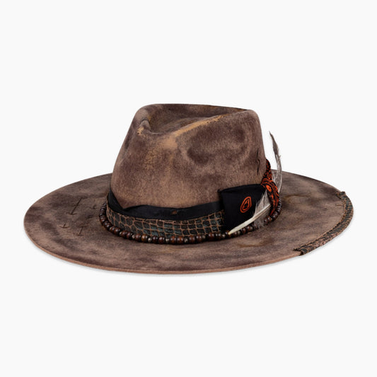 Totem – Tribal - Inspired Fedora in Burnt Brown - Ruediger Hats