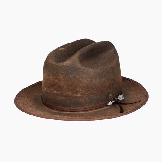 Zenith - Distressed Finish Arrow Sign Open Road Felt Hat - Ruediger Hats