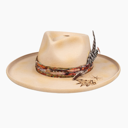 Astra – Premium Handcrafted Beige Wool Fedora