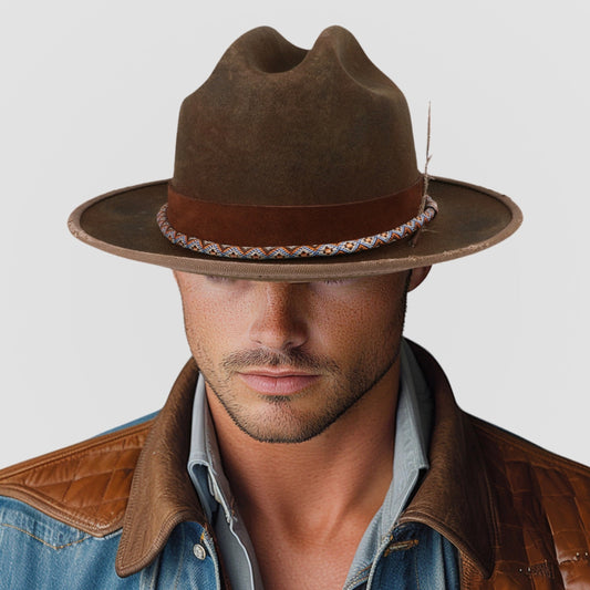 Seeker - Handcrafted Distressed Finish Vintage City Western Hat