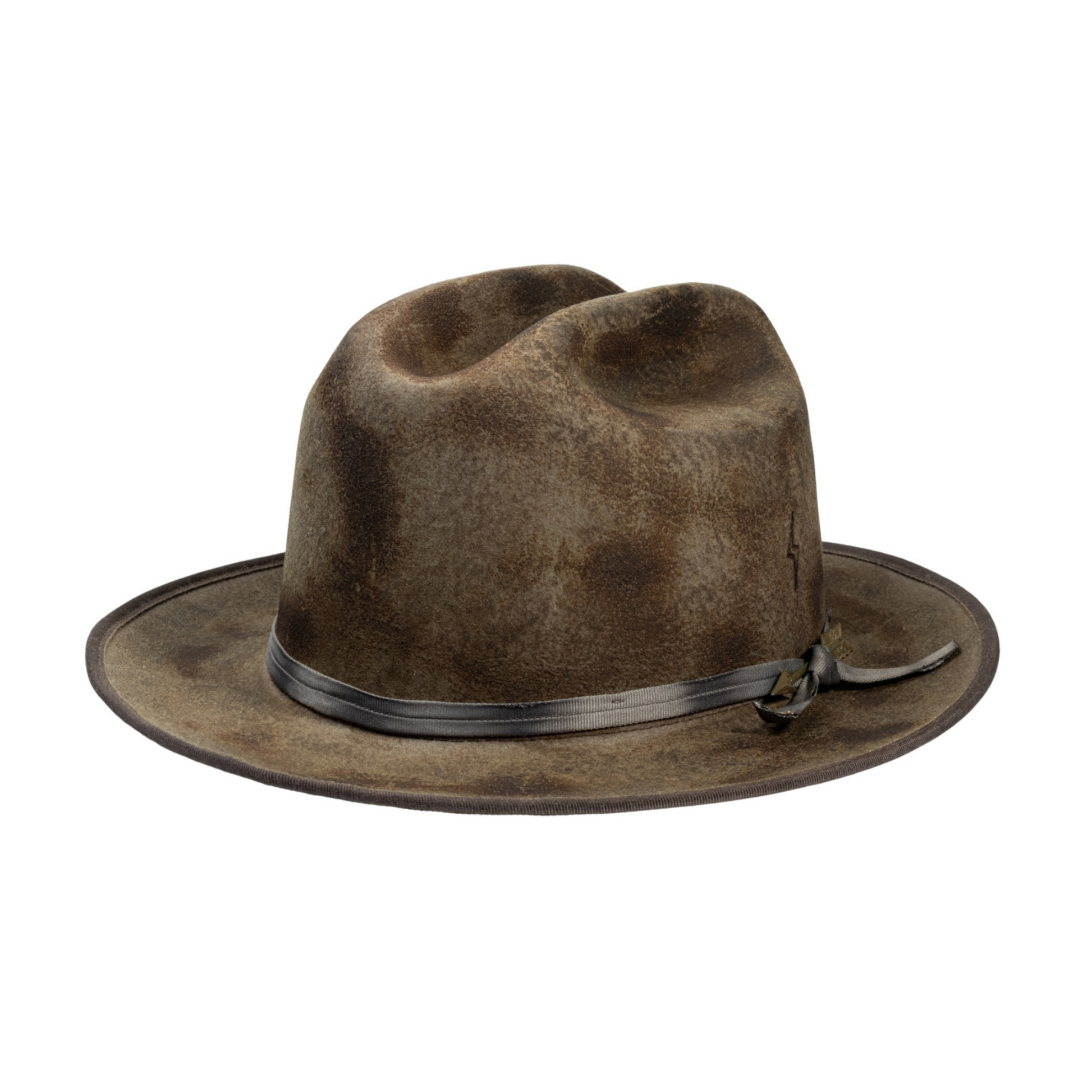 Aurora - Handcrafted Classic Distressed Stiff Open Road Felt Hat