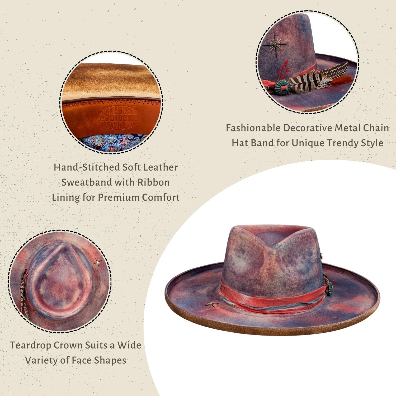 Altair – Handcrafted Silk - Lined Fedora in Hand - Dyed Felt - Ruediger Hats