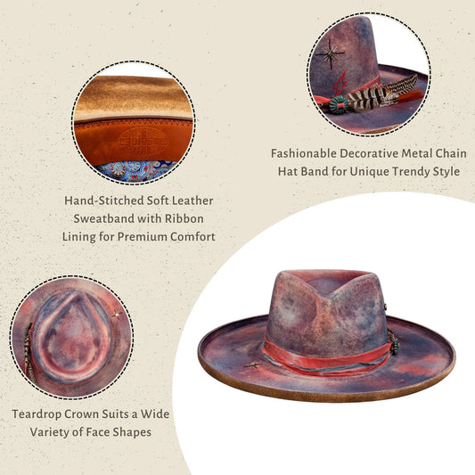 Altair – Handcrafted Silk - Lined Fedora in Hand - Dyed Felt - Ruediger Hats