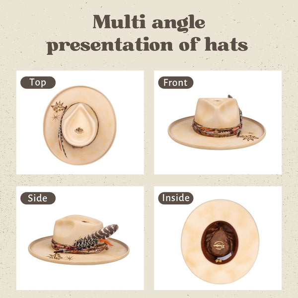 Astra – Premium Handcrafted Beige Wool Fedora - Ruediger Hats