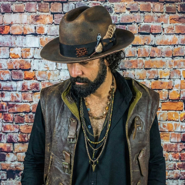 Blackthorn – Distressed Brown Western Hat - Ruediger Hats
