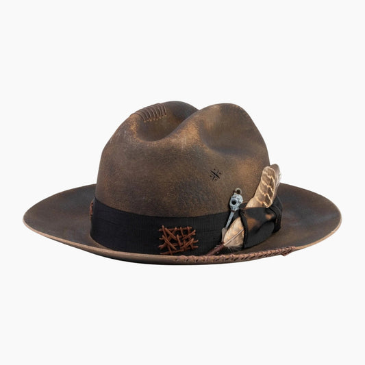Blackthorn – Distressed Brown Western Hat - Ruediger Hats