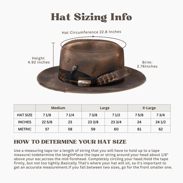 Blackthorn – Distressed Brown Western Hat - Ruediger Hats