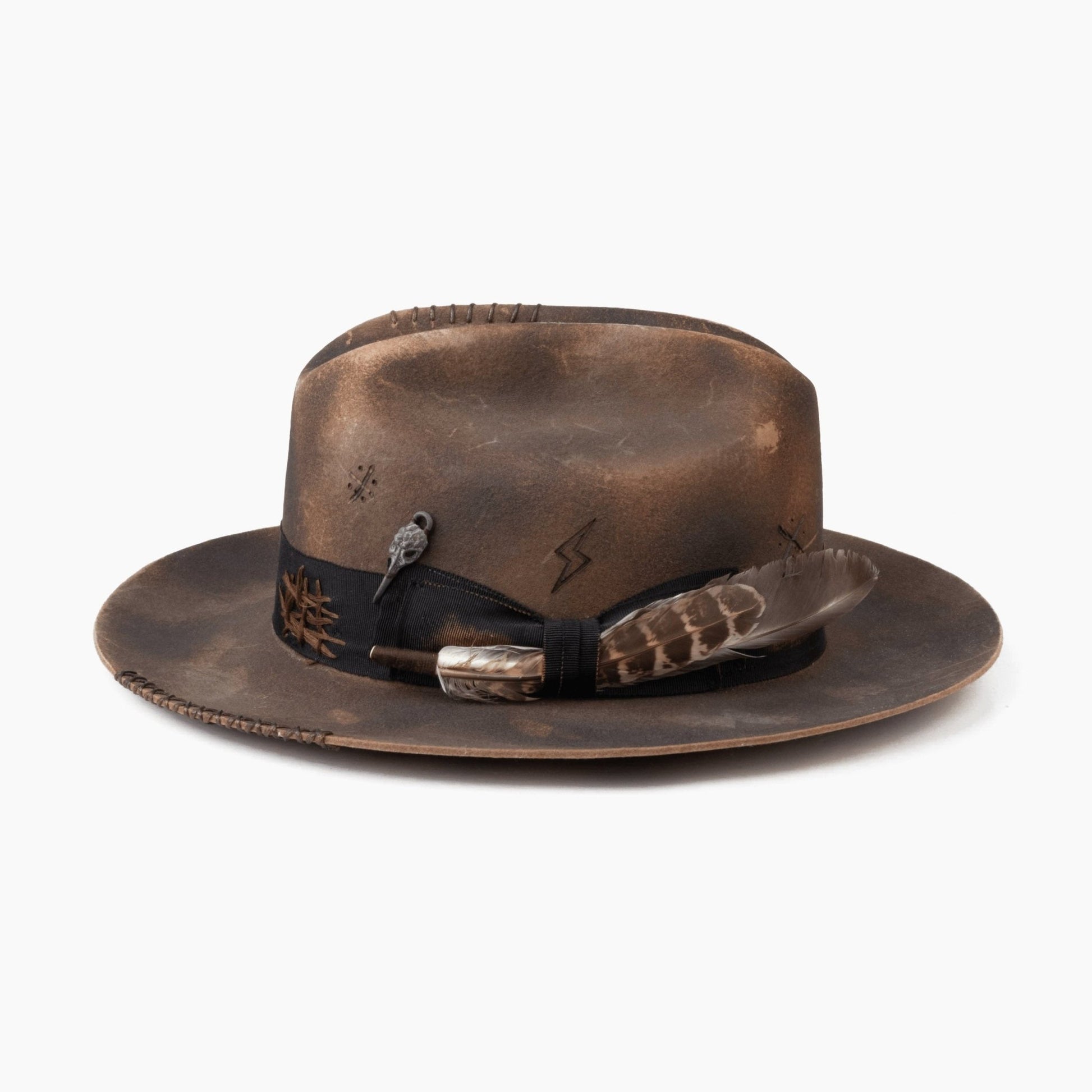 Blackthorn – Distressed Brown Western Hat - Ruediger Hats