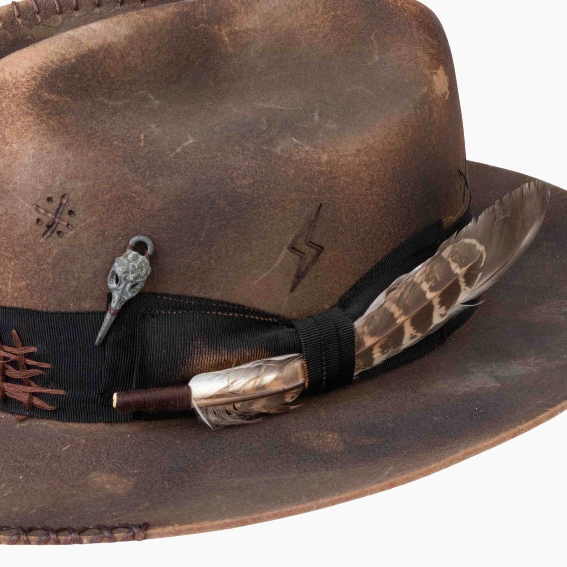 Blackthorn – Distressed Brown Western Hat - Ruediger Hats