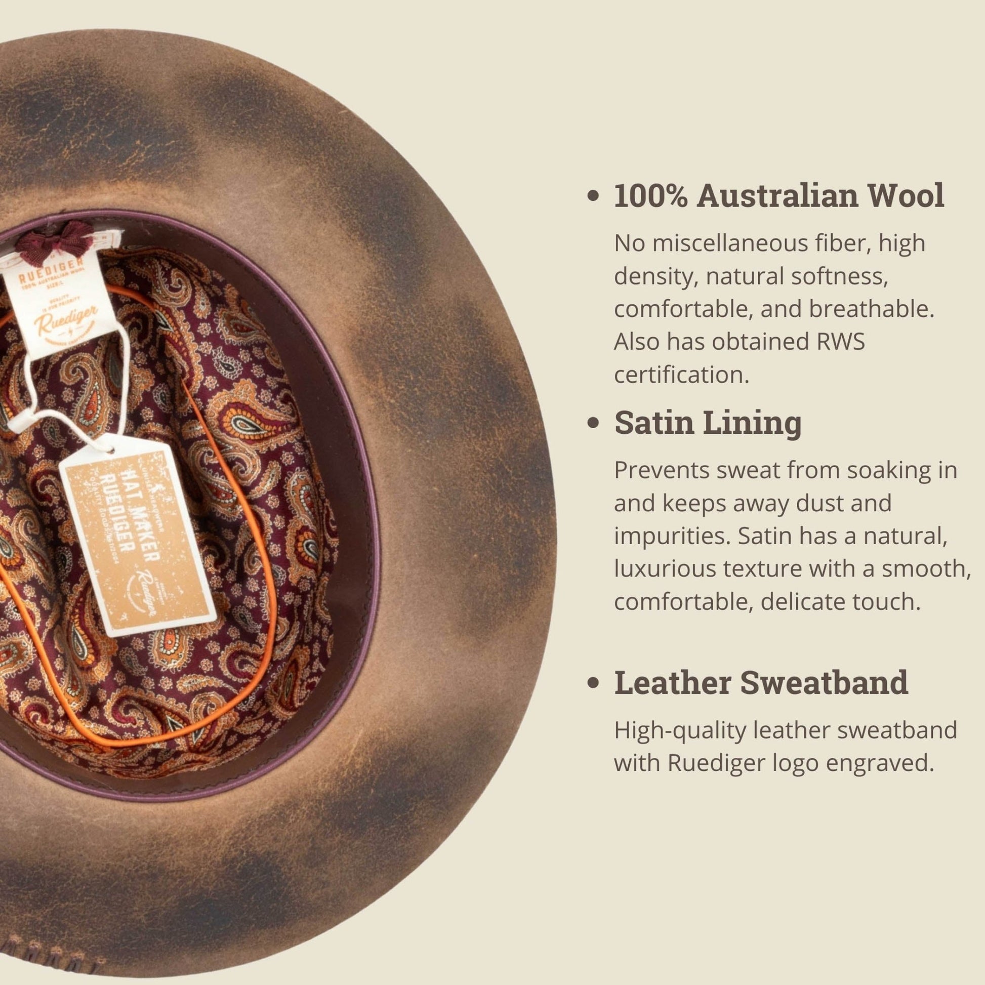 Blackthorn – Distressed Brown Western Hat - Ruediger Hats