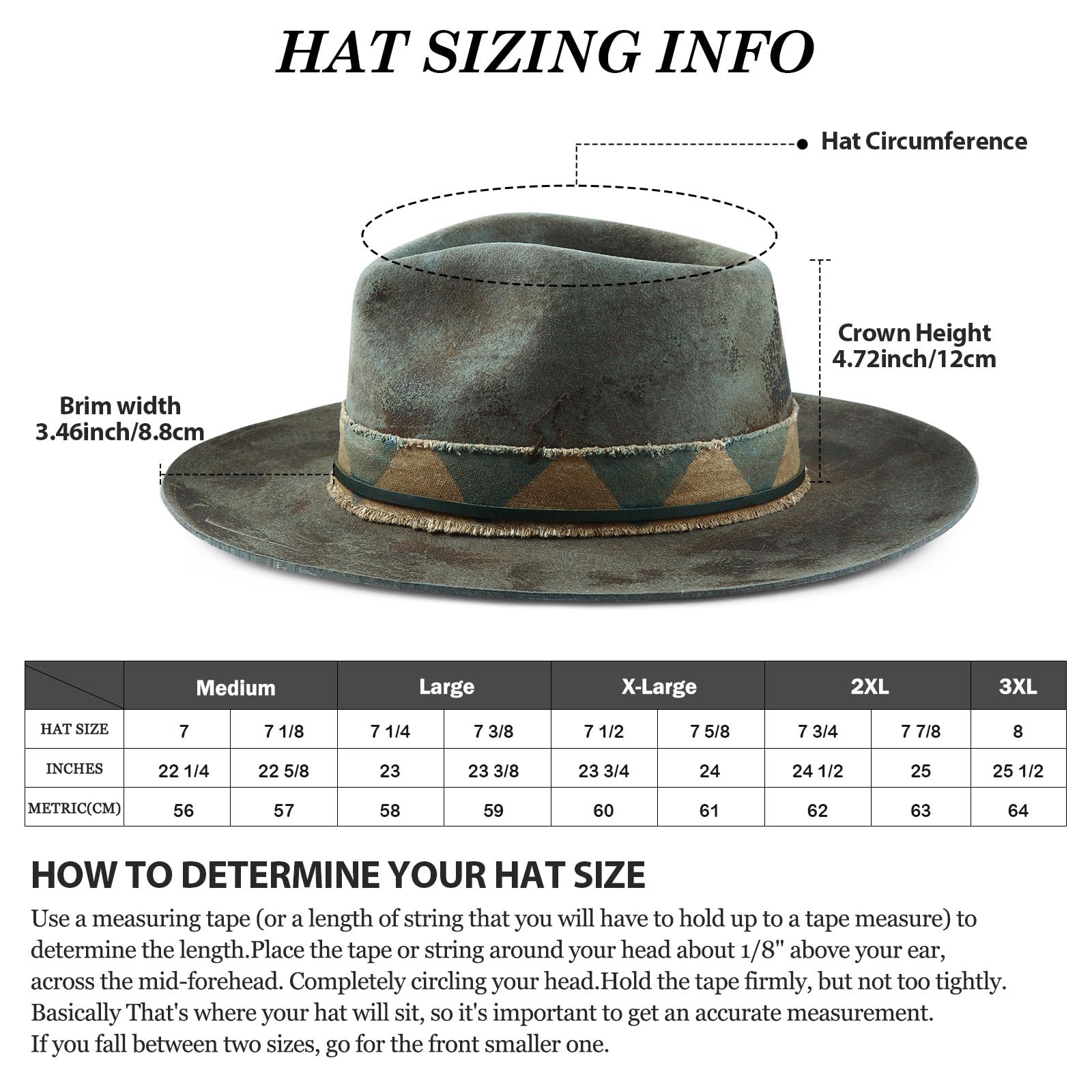 Burned Distressed Handcrafted Wide Brim Fedora Hats - Ruediger Hats