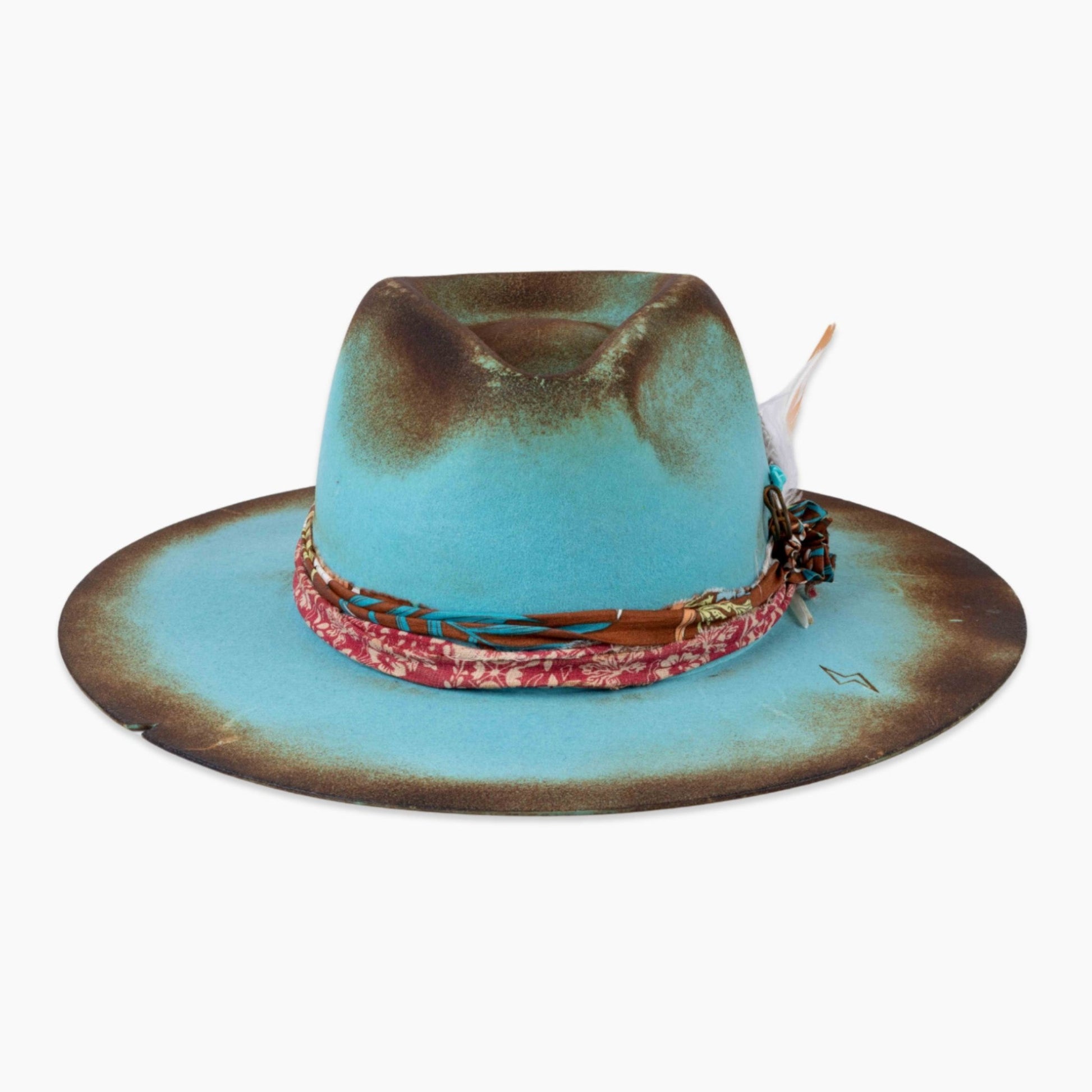 Caldera – Burnt Edge Fedora in Aqua Blue - Ruediger Hats