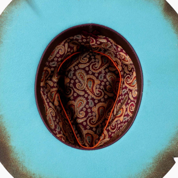 Caldera – Burnt Edge Fedora in Aqua Blue - Ruediger Hats