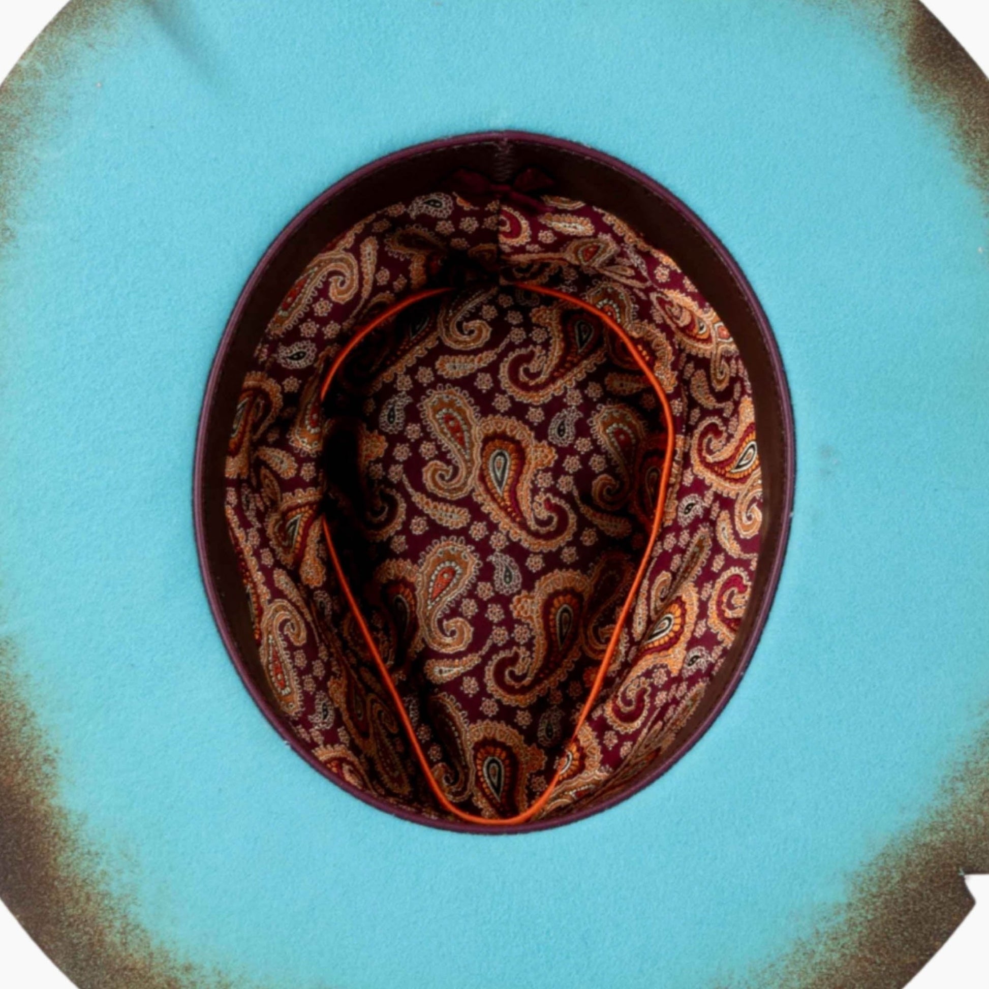 Caldera – Burnt Edge Fedora in Aqua Blue - Ruediger Hats