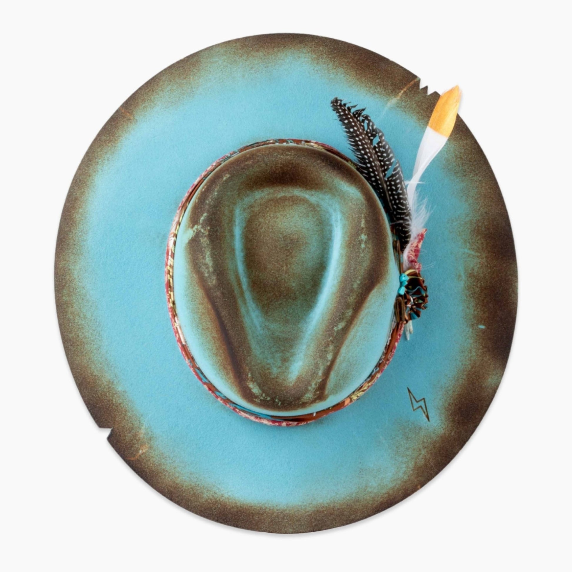 Caldera – Burnt Edge Fedora in Aqua Blue - Ruediger Hats