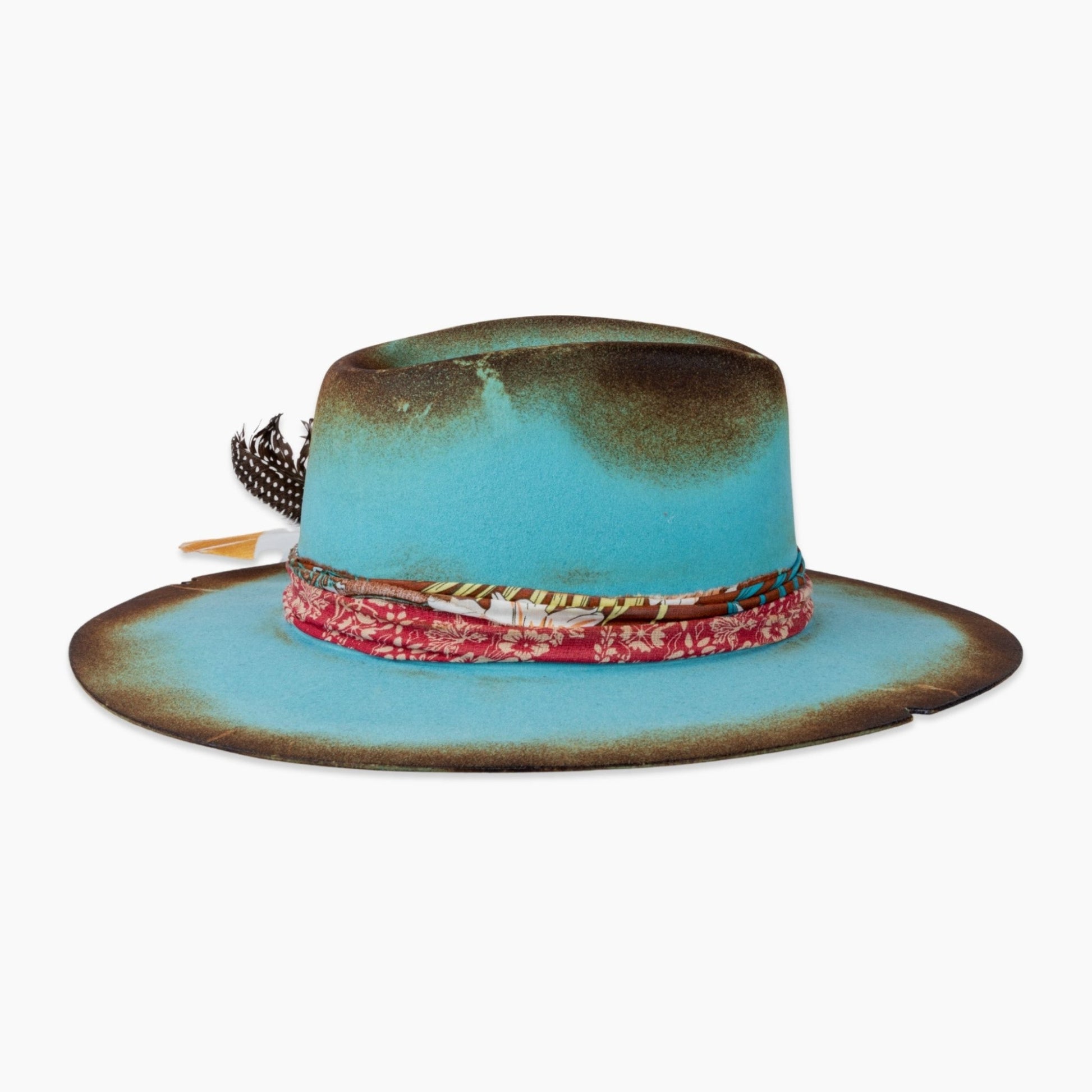 Caldera – Burnt Edge Fedora in Aqua Blue - Ruediger Hats