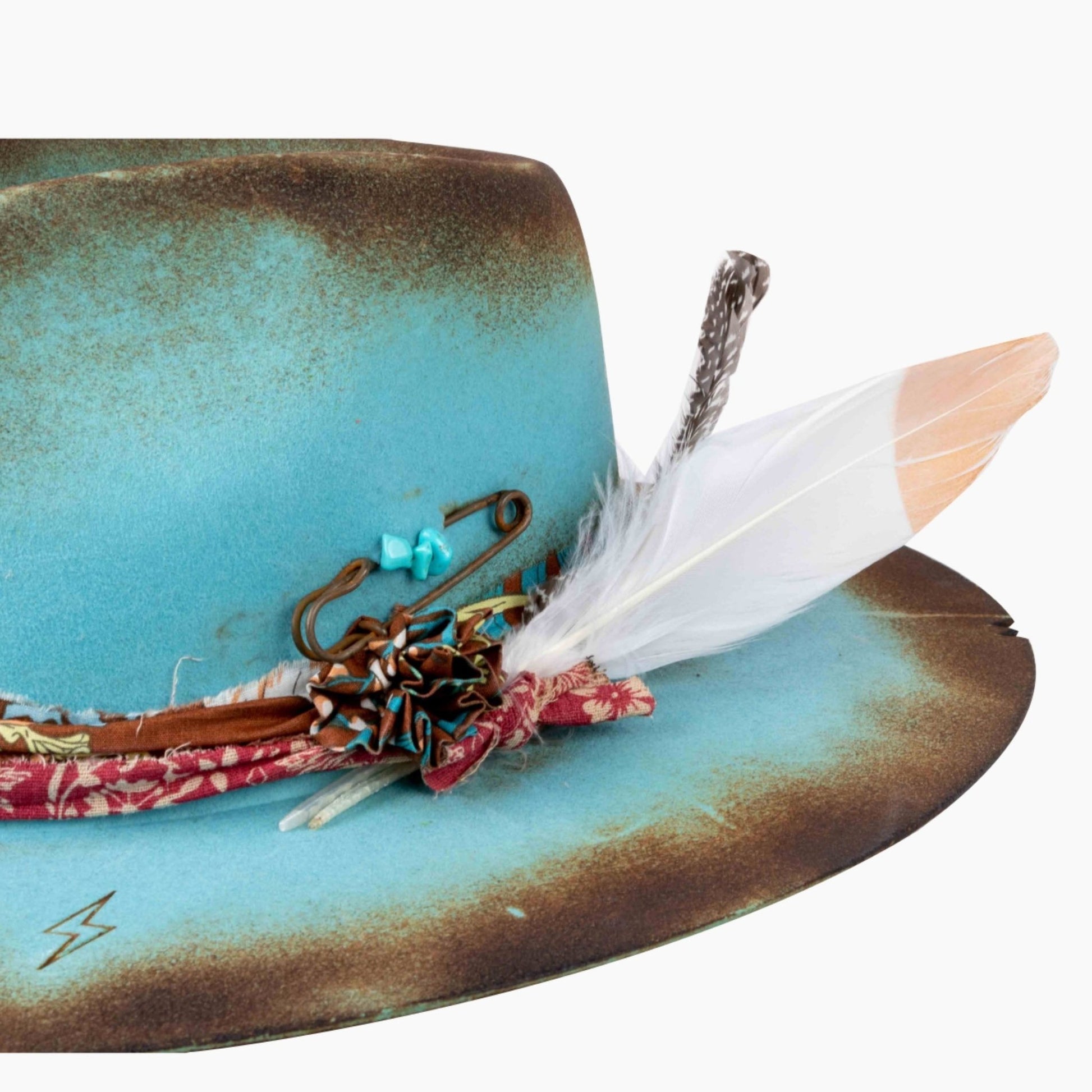 Caldera – Burnt Edge Fedora in Aqua Blue - Ruediger Hats