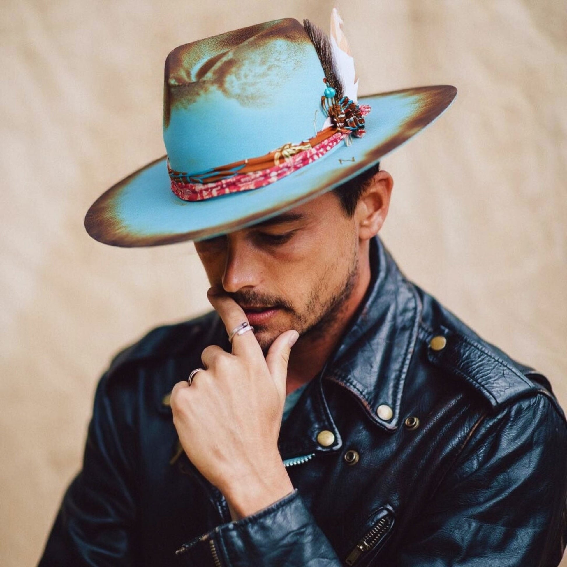 Caldera – Burnt Edge Fedora in Aqua Blue - Ruediger Hats