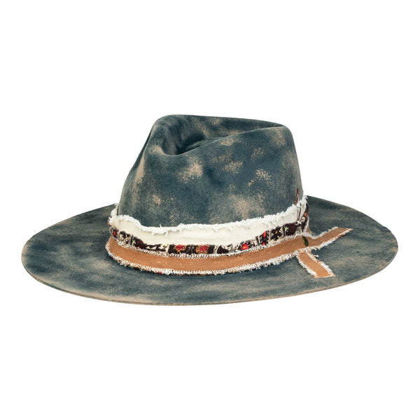 Distressed Classic Fedora Wool Felt Hat - Ruediger Hats