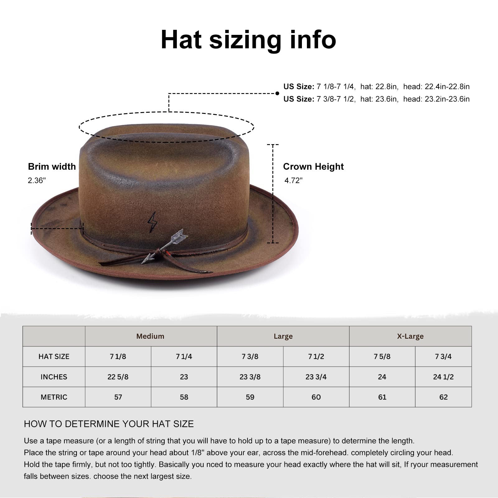 Zenith - Distressed Finish Arrow Sign Vintage Western Hat