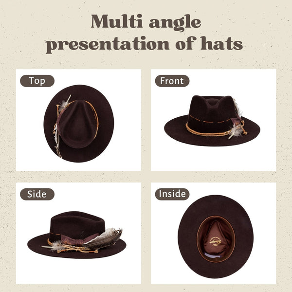 Draven – Premium Handcrafted Dark Wool Fedora - Ruediger Hats