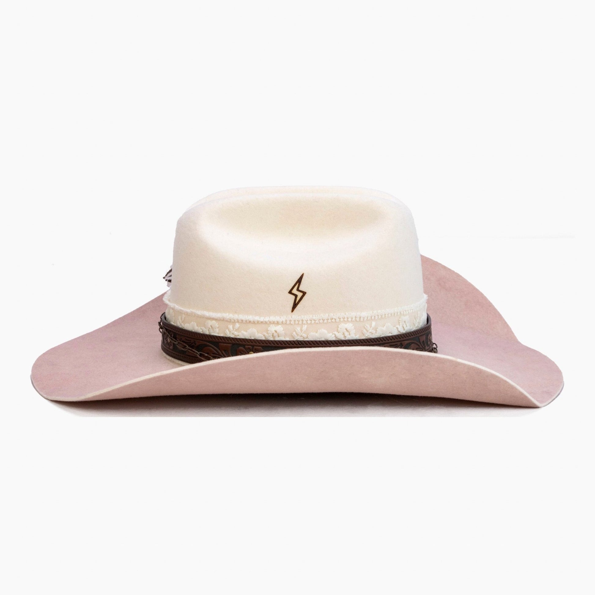 Dustrose – Handcrafted Western Ivory Blush Hat - Ruediger Hats