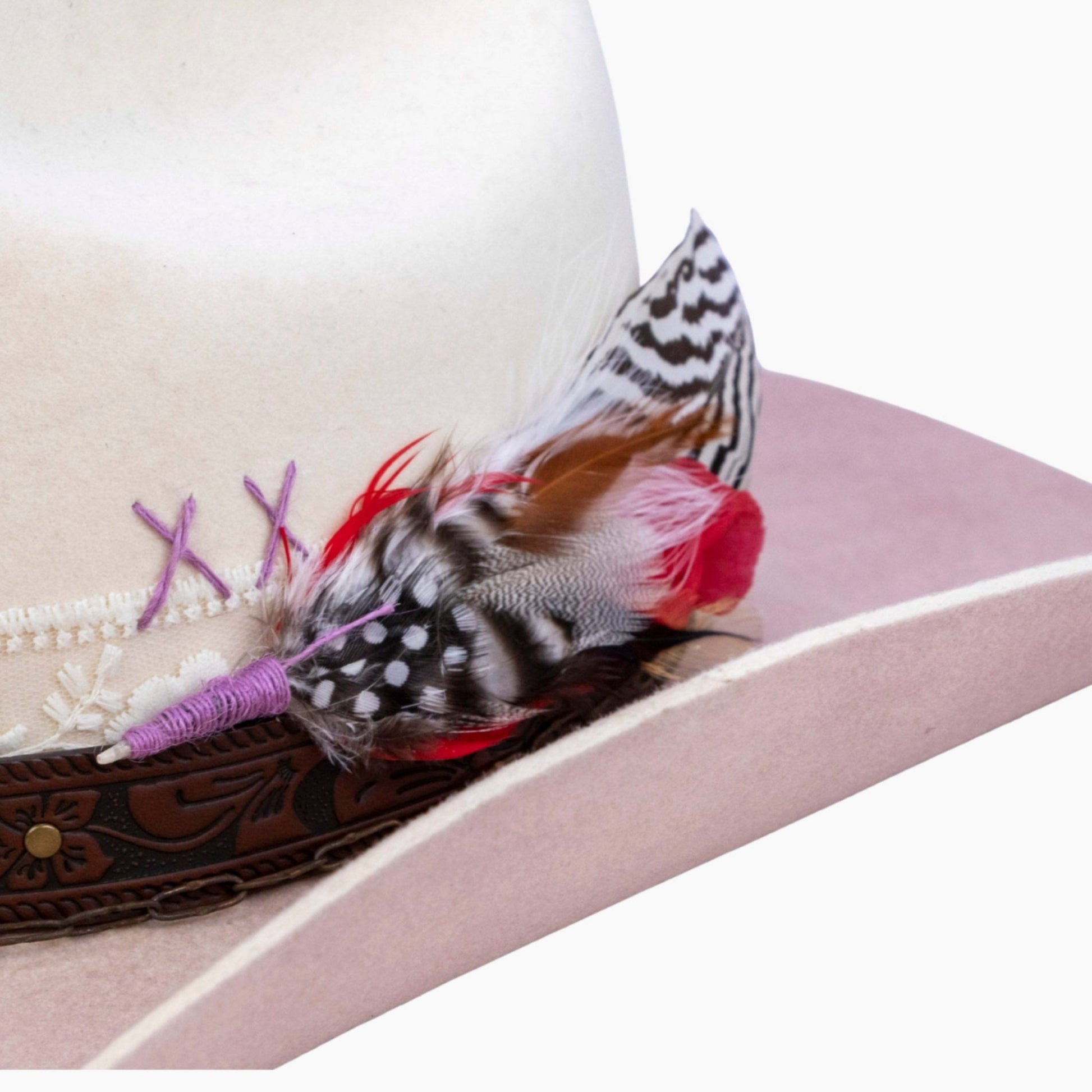 Dustrose – Handcrafted Western Ivory Blush Hat - Ruediger Hats