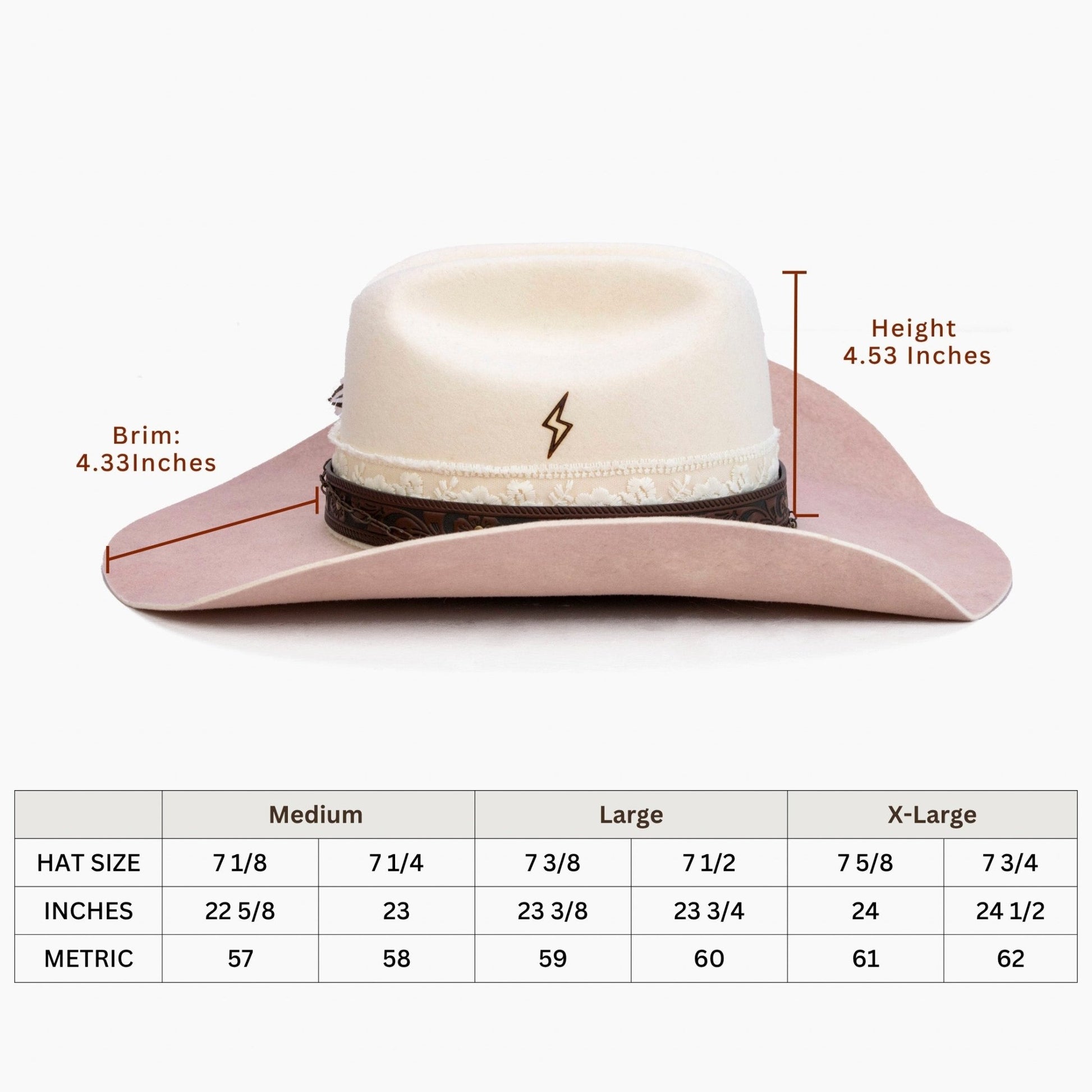Dustrose – Handcrafted Western Ivory Blush Hat - Ruediger Hats