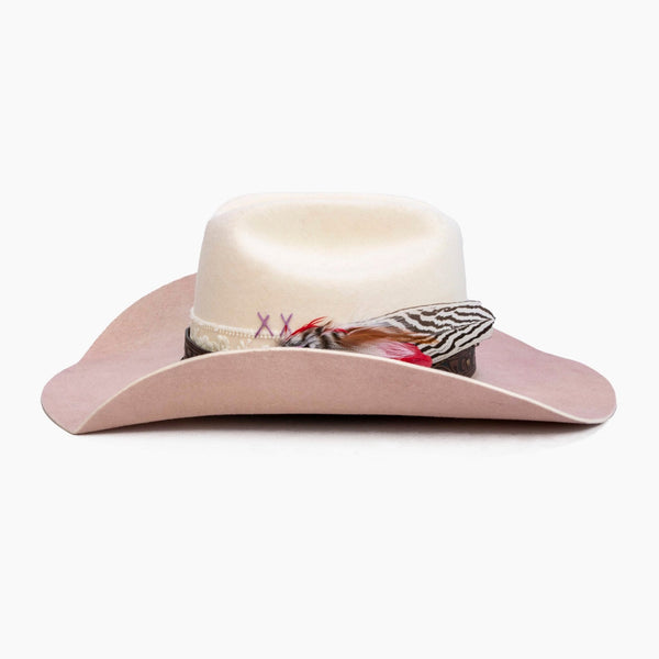 Dustrose – Handcrafted Western Ivory Blush Hat - Ruediger Hats