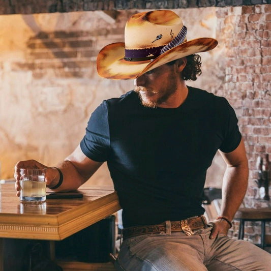 Dustveil – Distressed Cowboy Hat in Desert Gold - Ruediger Hats