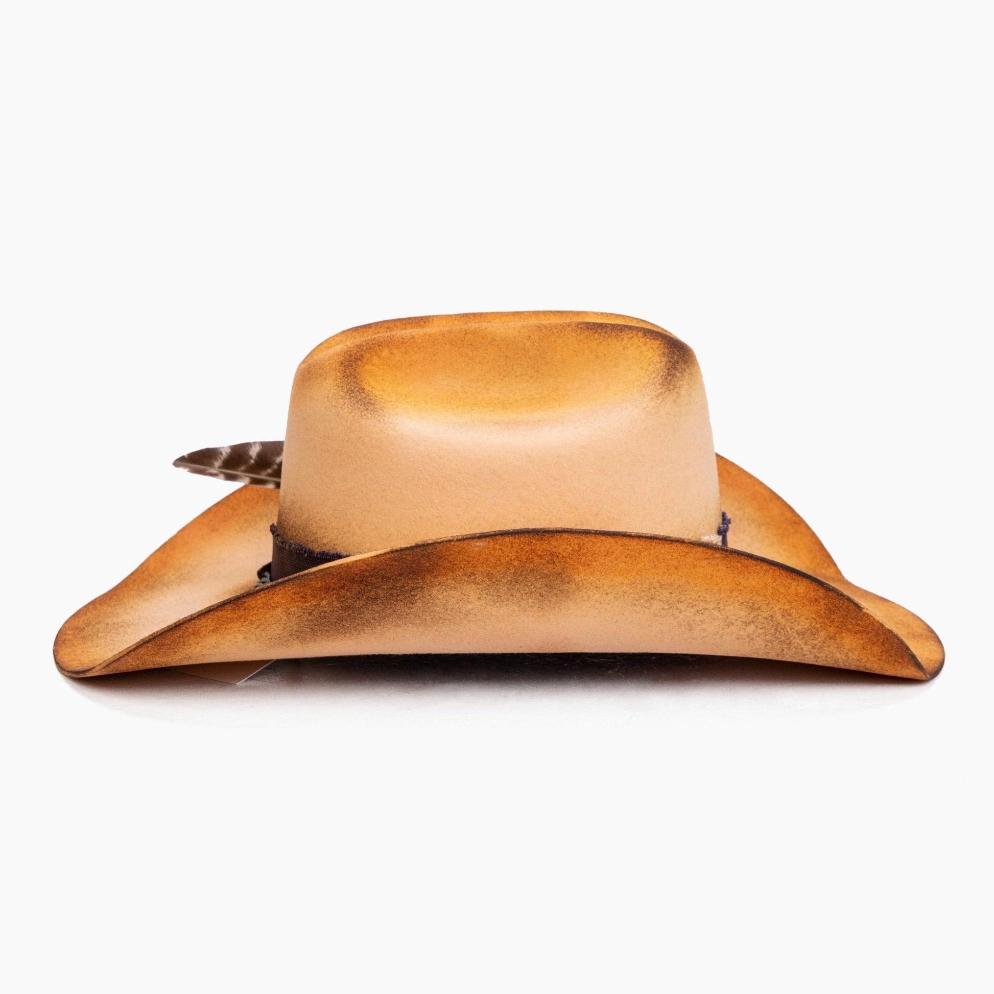 Dustveil – Distressed Cowboy Hat in Desert Gold - Ruediger Hats