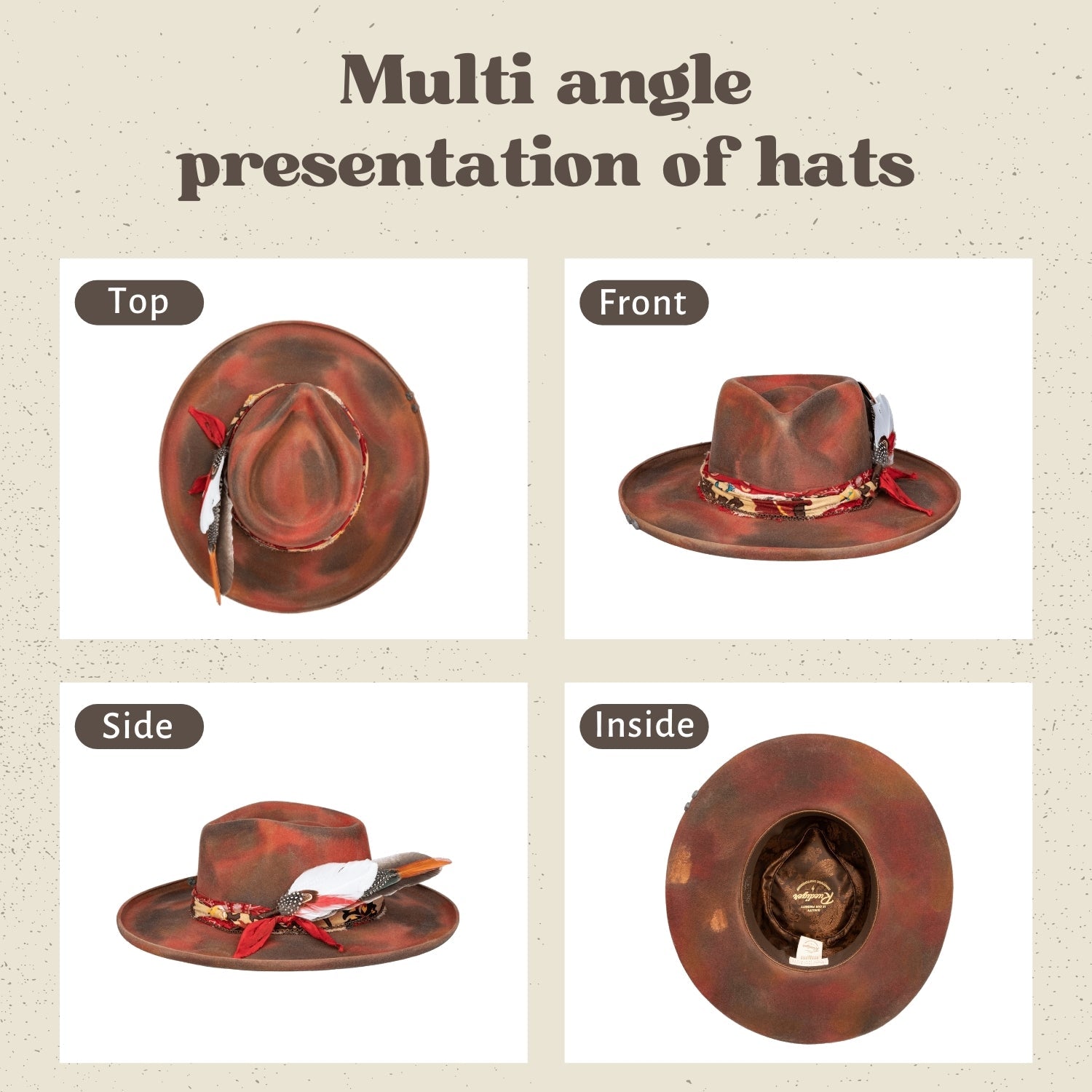 Fashionable Wide Brim Stiff Fedora Hats - Ruediger Hats