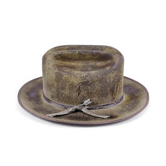Handcrafted Classic Distressed Stiff Fedora Hat - Ruediger Hats