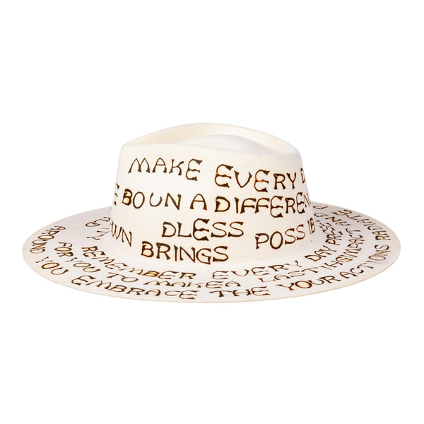 Manifest - Handwritten Lettering Wool Felt Fedora Hat - Ruediger Hats