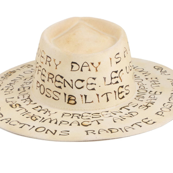 Manifest - Handwritten Lettering Wool Felt Fedora Hat - Ruediger Hats