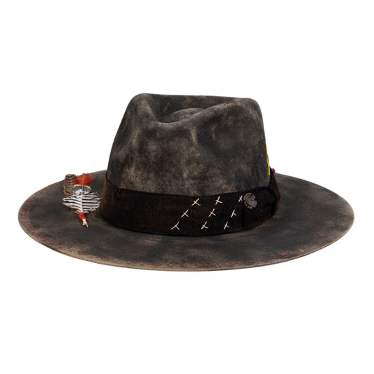 Maverick - Handcrafted Paint - Sprayed Distressed Vintage Fedora Hat - Ruediger Hats