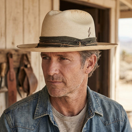 Mesa – Distressed Straw Fedora - Ruediger Hats