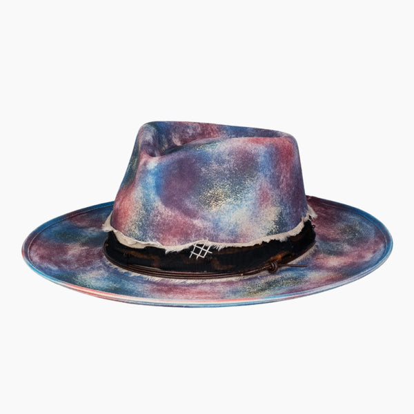 Multicolor Distressed Old Fashion Fedora Hat - Ruediger Hats