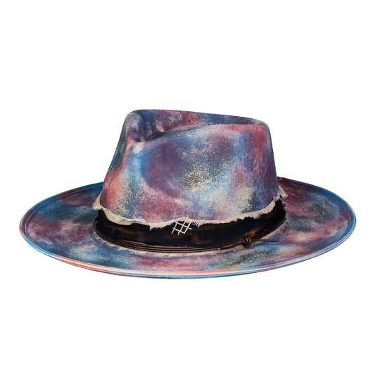 Multicolor Distressed Old Fashion Fedora Hat - Ruediger Hats