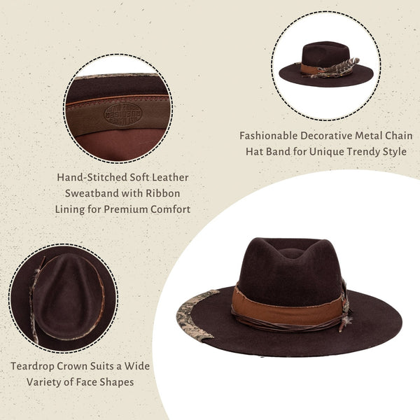 Nomad - Vintage Handcrafted Stiff Fedora Hat - Ruediger Hats
